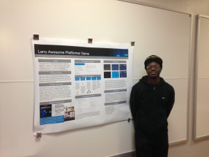 Ledny with his poster.